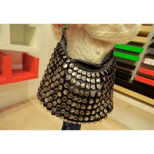Street Style Casual Women's Shoulder Bag With Tassels and Rivets Design